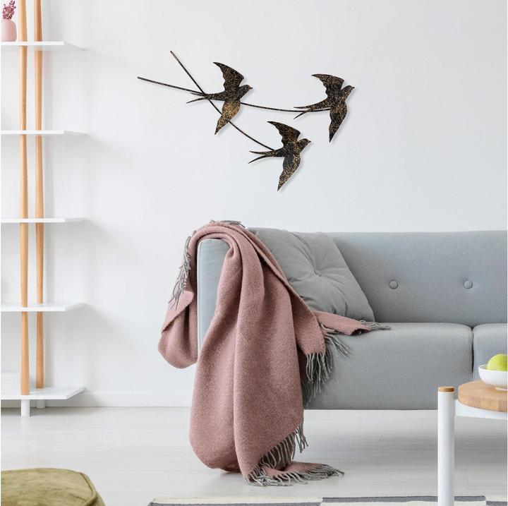 Image du produit Wallxpert Décoration murale Avaler un oiseau 42 x 70 cm, métal (42 x 70 cm)