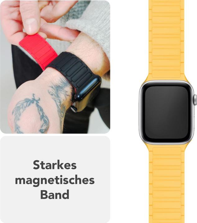 Produktbild Nalia Nexus Magnet Silikon-Armband für Apple Watch, Sportarmband - Weich, Flexibel & Atmungsaktiv (Silikon)