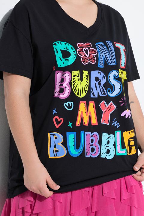 Produktbild Angel of Style T-Shirt, Boxy Fit, bunter Schriftzug (50)