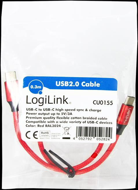Produktbild LogiLink USB Kabel (0.30 m, USB 2.0, 5 W)