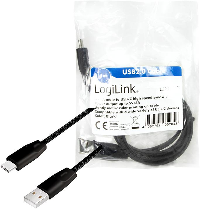 Actual product image LogiLink USB cable with ruler (1 m, USB 2.0)