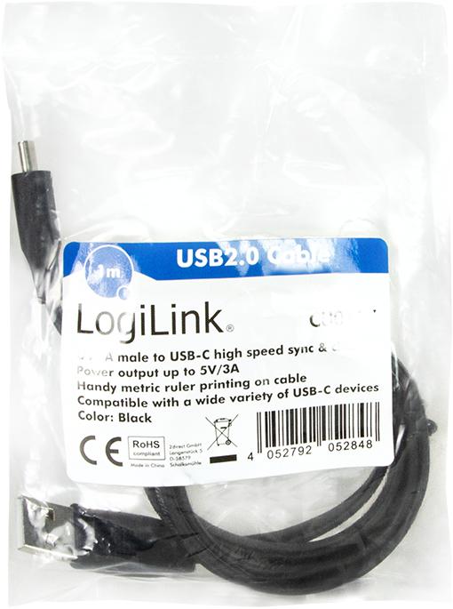 Actual product image LogiLink USB cable with ruler (1 m, USB 2.0)