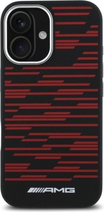 Actual product image Mercedes AMG AMHMP16SSRRK iPhone 16 6.1" czarny/black hardcase Silicone Graphics MagSafe (Apple iPhone 16)
