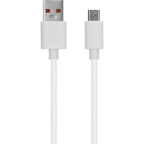 S-Link kábel - AND-KC19B (2.4A, Micro USB, 100cm adat+töltőkábel, fehér) (1 m), Cavo USB