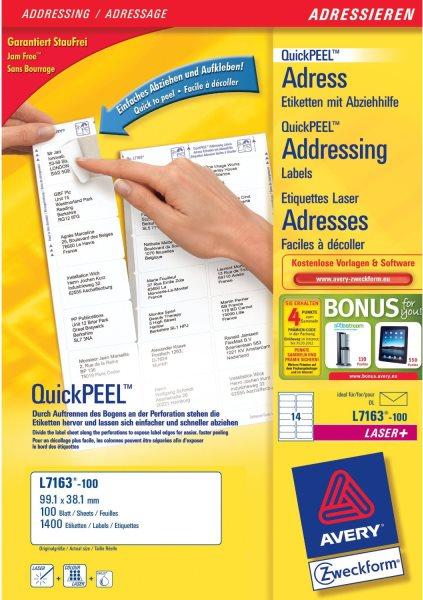 Actual product image Avery Etiquettes d'adresses ultragrip