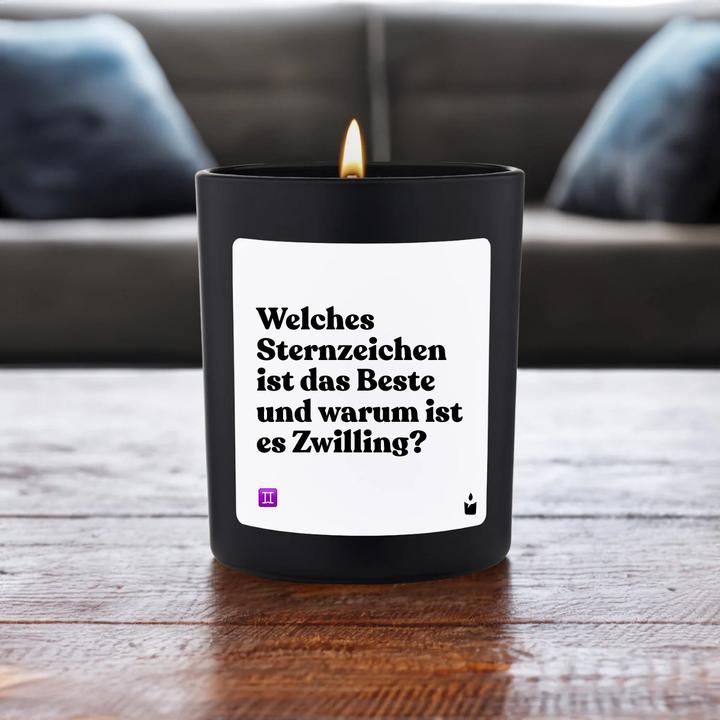 Produktbild Chatty Candles Duftkerze Woody Welches Sternzeichen ist das Beste und warum ist es Zwilling?