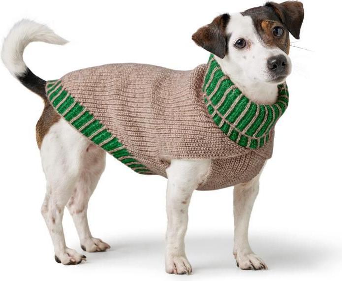 Actual product image Hunter Dogcoat Odense 60 + hat, beige/green - (203531) (60, Dog jumper)