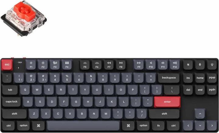 Actual product image Keychron K1 Pro (black/blue-grey, DE layout, Gateron Low Profile 2.0 Mechanical Red, hot-swap, aluminium (DE, Cable)
