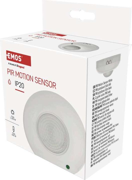Produktbild Emos Bewegungsmelder (PIR-Sensor) IP20 1200W Weiss (6 m)