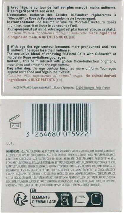 Produktbild Nuxe NuxurianceÂ Gold Baume Regard (Augenpflege Crème, 15 ml)