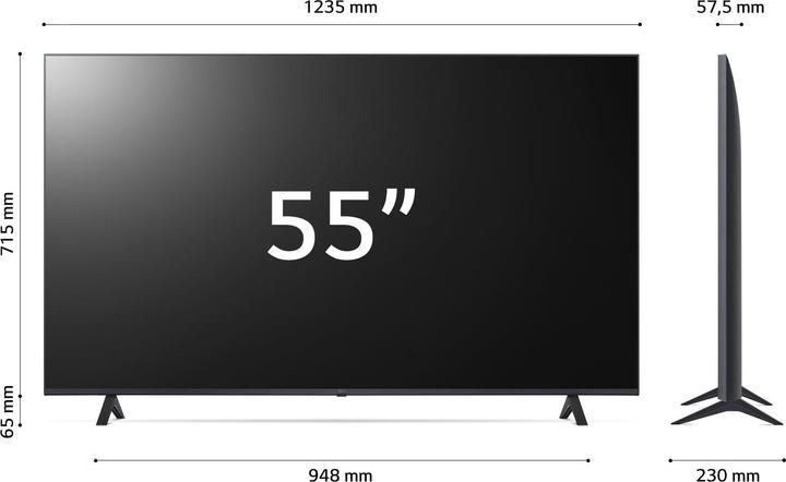 Produktbild LG UHD 55" UR78 Serie 55UR78006LK, 4K TV, 3 HDMI, SMART TV 2023 (55", UR78, LED, 4K)