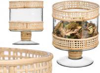 Giftdecor kleiner zylindrischer Glas-Kerzenhalter Glas Ratta