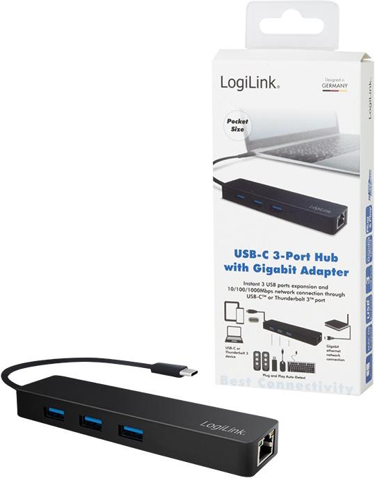 Produktbild LogiLink UA0313 (USB-C, 3 Ports)