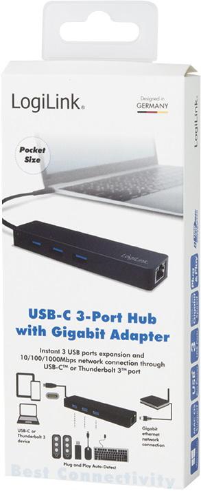 Produktbild LogiLink UA0313 (USB-C, 3 Ports)