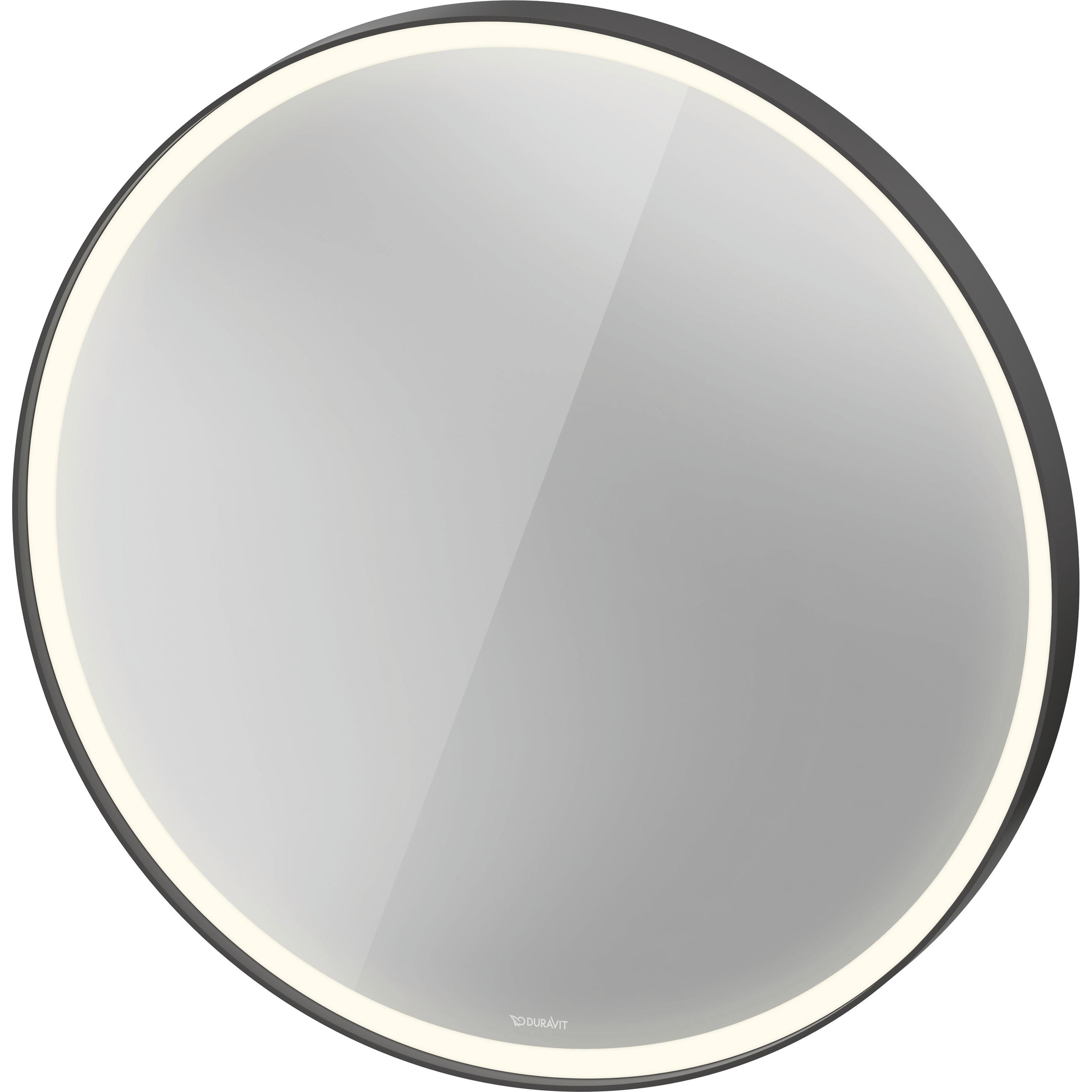 Duravit, Specchio, L-Cube Miroirs avec éclairage, rond, LED 24W, 900x900x67mm, graphite aluminium mat, LC7376049490100