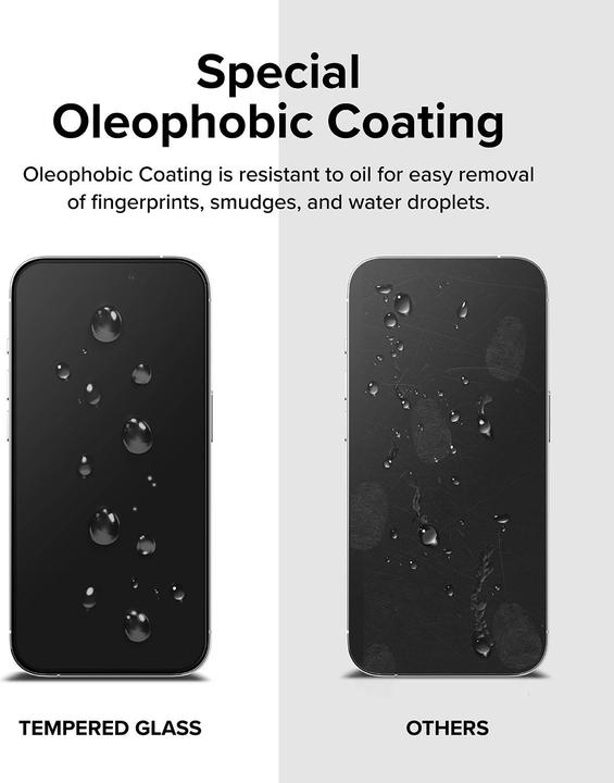 Immagine prodotto Ringke Proteggi schermo iPhone 15 Pro Max Vetro temperato Premium 9H con maschera di installazione (1 Pezzo/i, Apple iPhone 15 Pro Max)