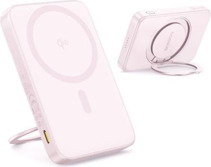 Productafbeelding Baseus powerbank with stand PicoGo Qi2 5000mAh 20W (pink) (5000 mAh, 20 W, 18.50 Wh)