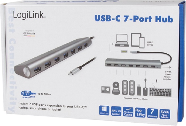Produktbild LogiLink UA0310 (USB-C, 7 Ports)
