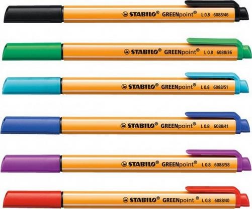 Actual product image STABILO GREENpoint felt tip pens (Red, 1 x)