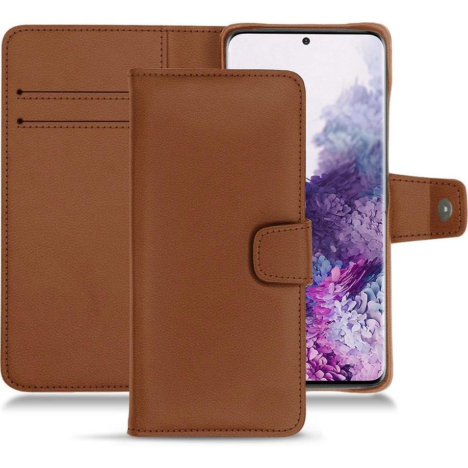 Noreve Lederschutzhülle Wallet (Samsung Galaxy S20), Smartphone Hülle, Braun