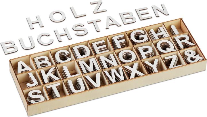 Relaxdays Jeu de 324 lettres en bois