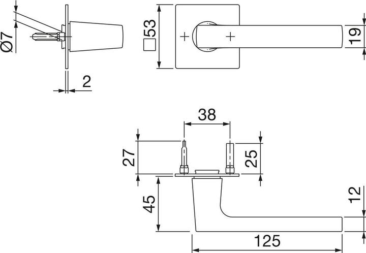 Productafbeelding Hoppe DALLAS deurkrukgarnituur - zonder sleutelrozetten, koperkleurig gesatineerd (Deurgreep)