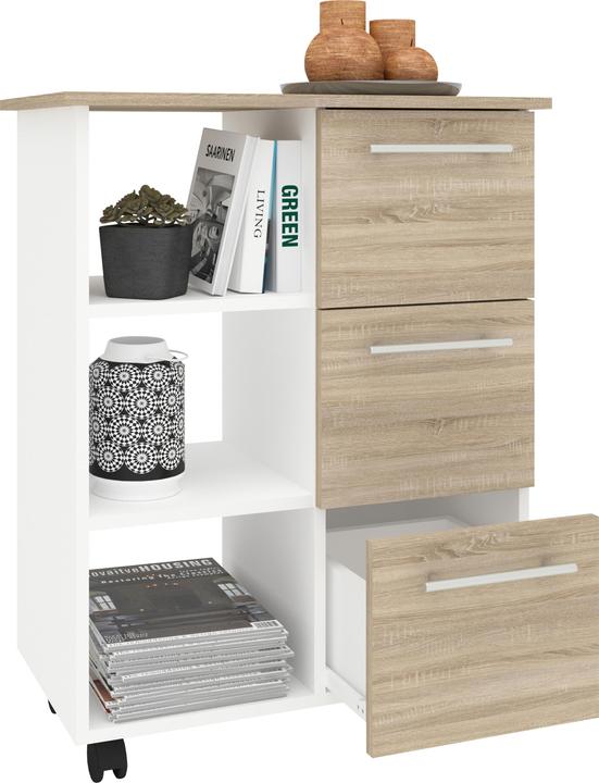 Immagine prodotto VCM Holz Küchenwagen Servierwagen Rollwagen Ablage rollbar Rollen Schublade Esilo