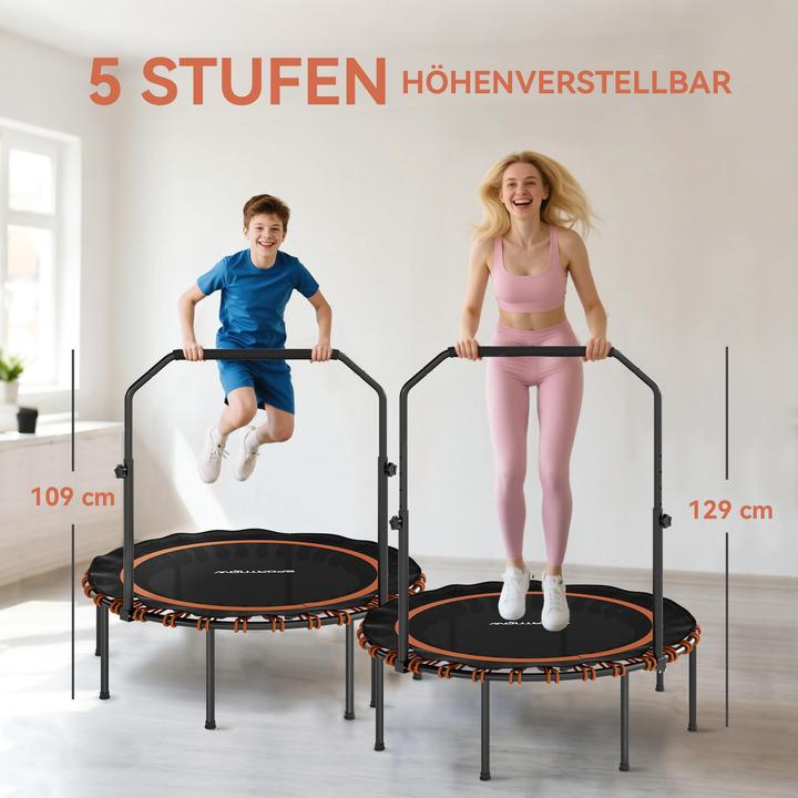 Immagine prodotto SportNow Fitness Trampolin Stahl, Kunststoff Schwarz+Orange (114 cm)