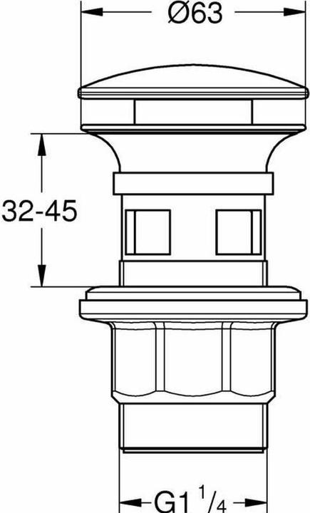 Actual product image Grohe Bottom valve with pressure release