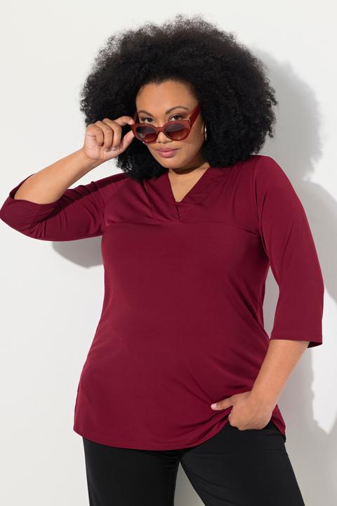 Produktbild Ulla Popken Longshirt, A-Linie, V-Ausschnitt, 3/4-Ärmel (56)