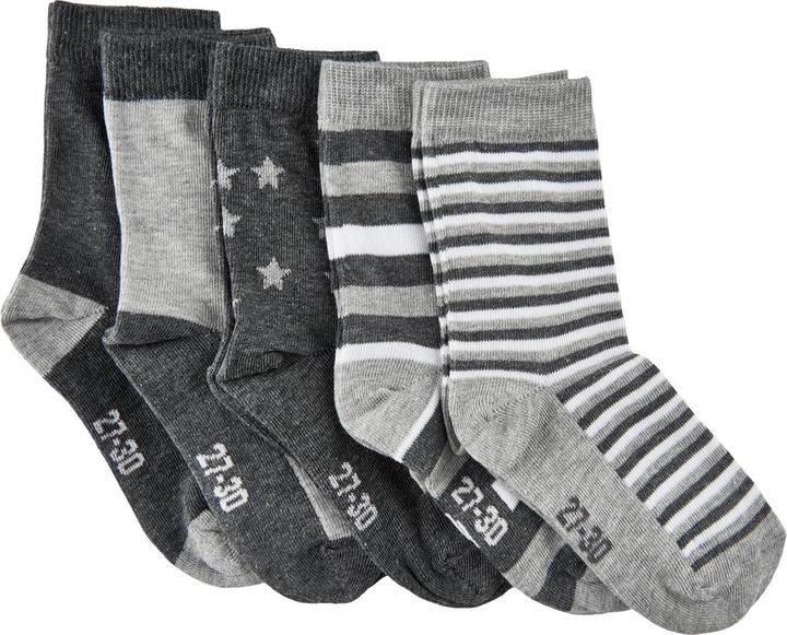 Actual product image Minymo Printed Socks Set of 5 Light Grey Melange Gr. 31-34 (5-pack, 31 - 34)