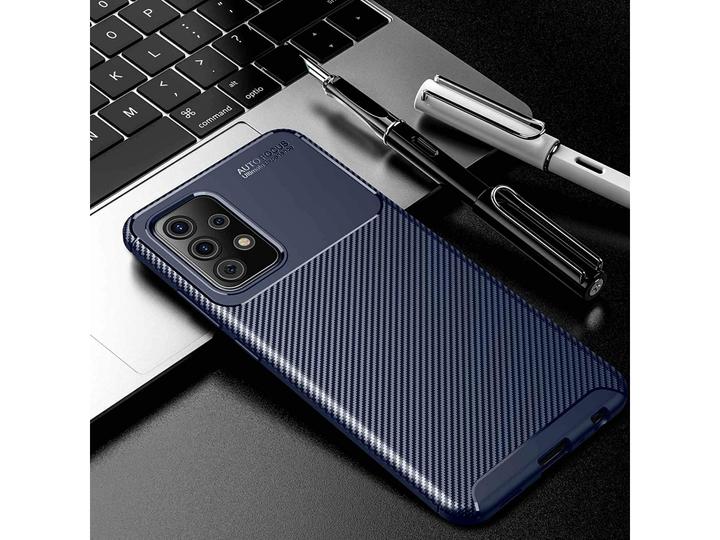 Actual product image Screenguard Samsung Galaxy A52 Cover Carbon Design TPU Case (Samsung Galaxy A52)