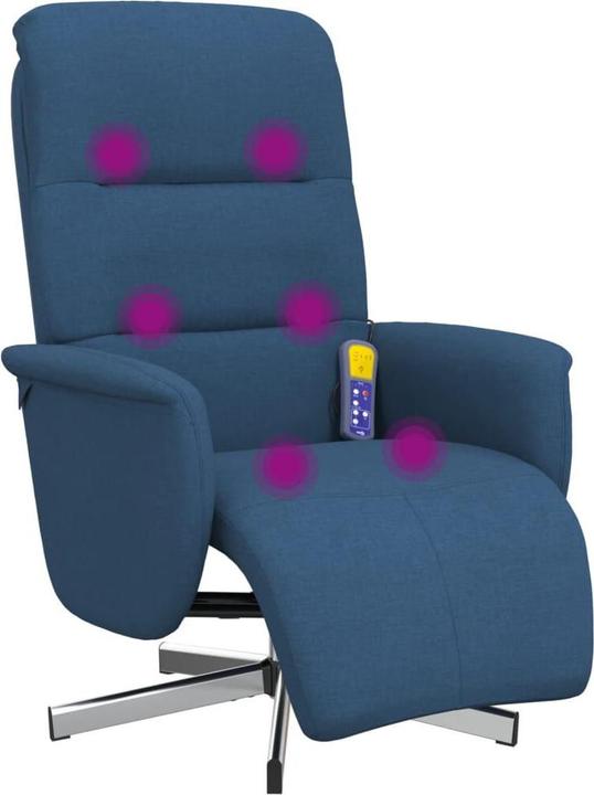 Produktbild VidaXL Massagesessel mit Fussteil Blau Stoff,Farbe: Blau,Material