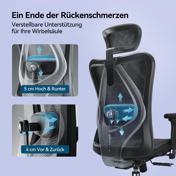Actual product image Sihoo Ergonomischer Bürostuhl M57 mit 3D-Armlehnen und Lendenstütze