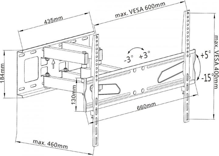 Actual product image Maclean MC-723 - VESA monitor/TV holder, 37-70", black, 45 kg (Wall, 45 kg, 37" - 70")