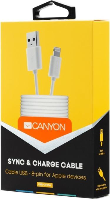 Produktbild Canyon CNE-CFI1W lightning cable White (1 m, USB 2.0, 5 W)