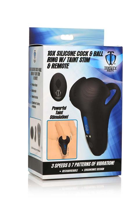 Actual product image Pipedream 10X Silicone Cock & Ball Ring with Taint Stim & Remote Control (10.50 cm)