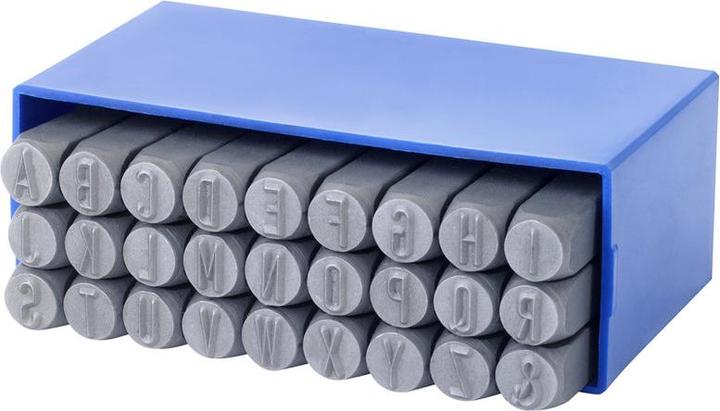 Heidenpeter Jeu de tampons manuels ronds, 27 pièces, A - Z, hauteur de caractères 8 mm
