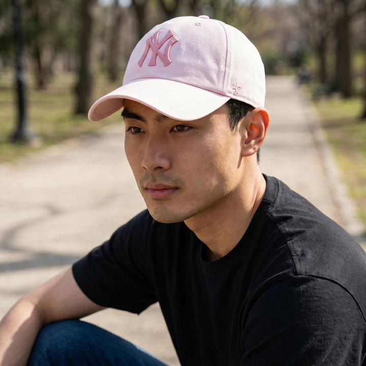 Produktbild 47 Brand Strapback Cap - Clean Up New York Yankees Hell Rosa (One Size)