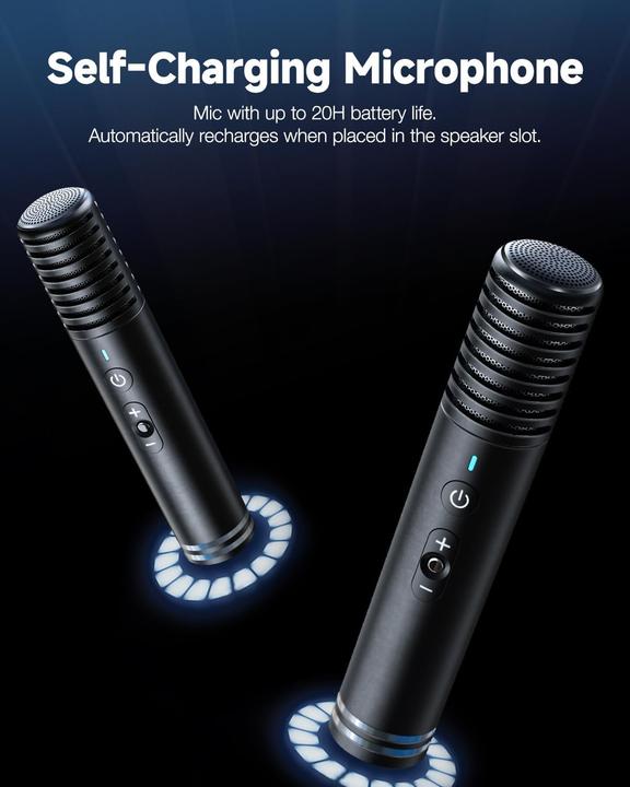 Actual product image Ikarao Karaoke-Maschine mit 2 kabellosen Mikrofonen
