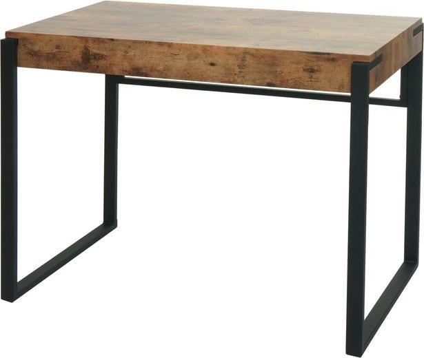 Actual product image Mendler Console table HWC-L53, metal 80x100x54cm - dark wild oak (80 x 100 x 54 cm)