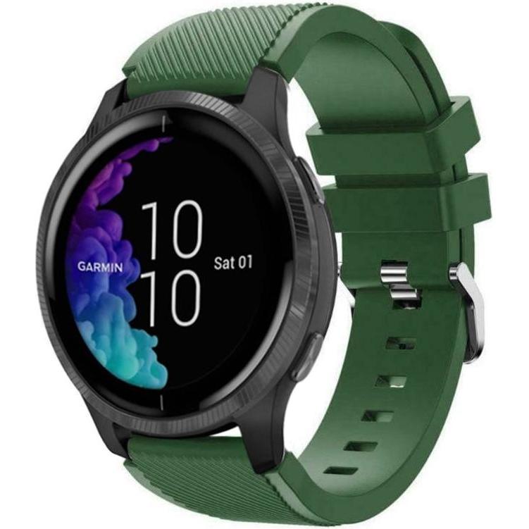 Strap-it Armband (20 mm, Silikon, Forerunner 245, Vivomove HR, Vivoactive 3), Uhrenarmband, Grün