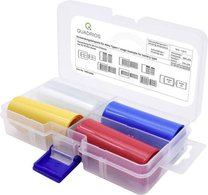 Quadrios Kit de gaines thermorétractables pour accu 21 dimensions plates (4 x)