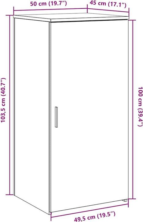 Actual product image vidaXL Lagerschrank (45 x 50 x 103.50 cm)