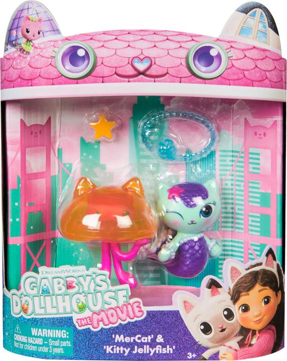 Produktbild Gabby's Dollhouse Gabby’s Dollhouse: Der Film – Merkätzchen & Kitty Jellyfish, Spielfiguren mit 2 Zubehörteilen