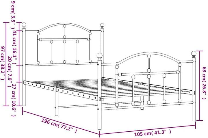 Image du produit vidaXL Bettgestell (100 x 190 cm)