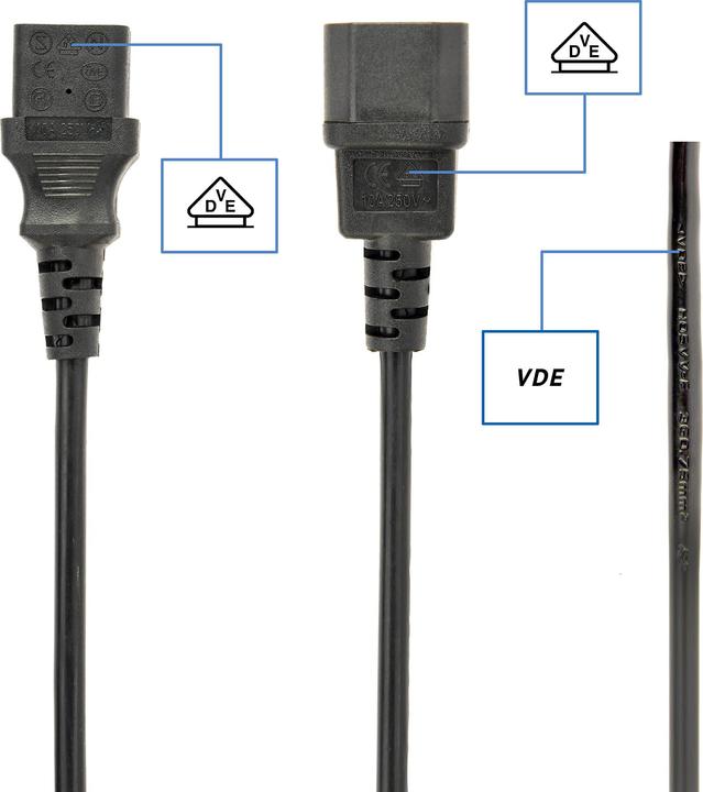 Actual product image Gembird PC-189-VDE Power supply extension cable (1.80 m)