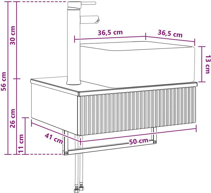 Actual product image vidaXL Wandmontiertes Waschbecken (390 mm, 410 mm)