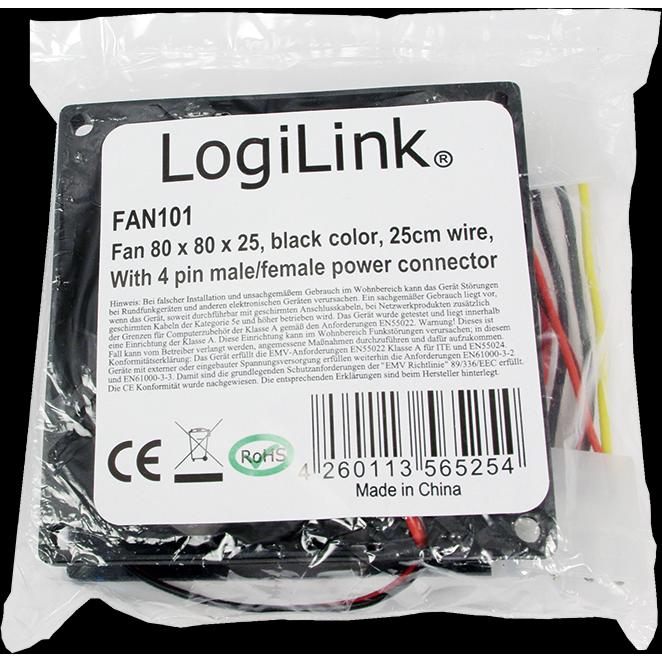 Thumbnail - LogiLink Fan101 (80 mm, 1 x), PC Lüfter, Schwarz