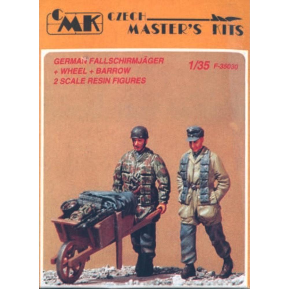 CMK Deutsche Fallschirmjäger mit Schubkarre WW II 2 St.
